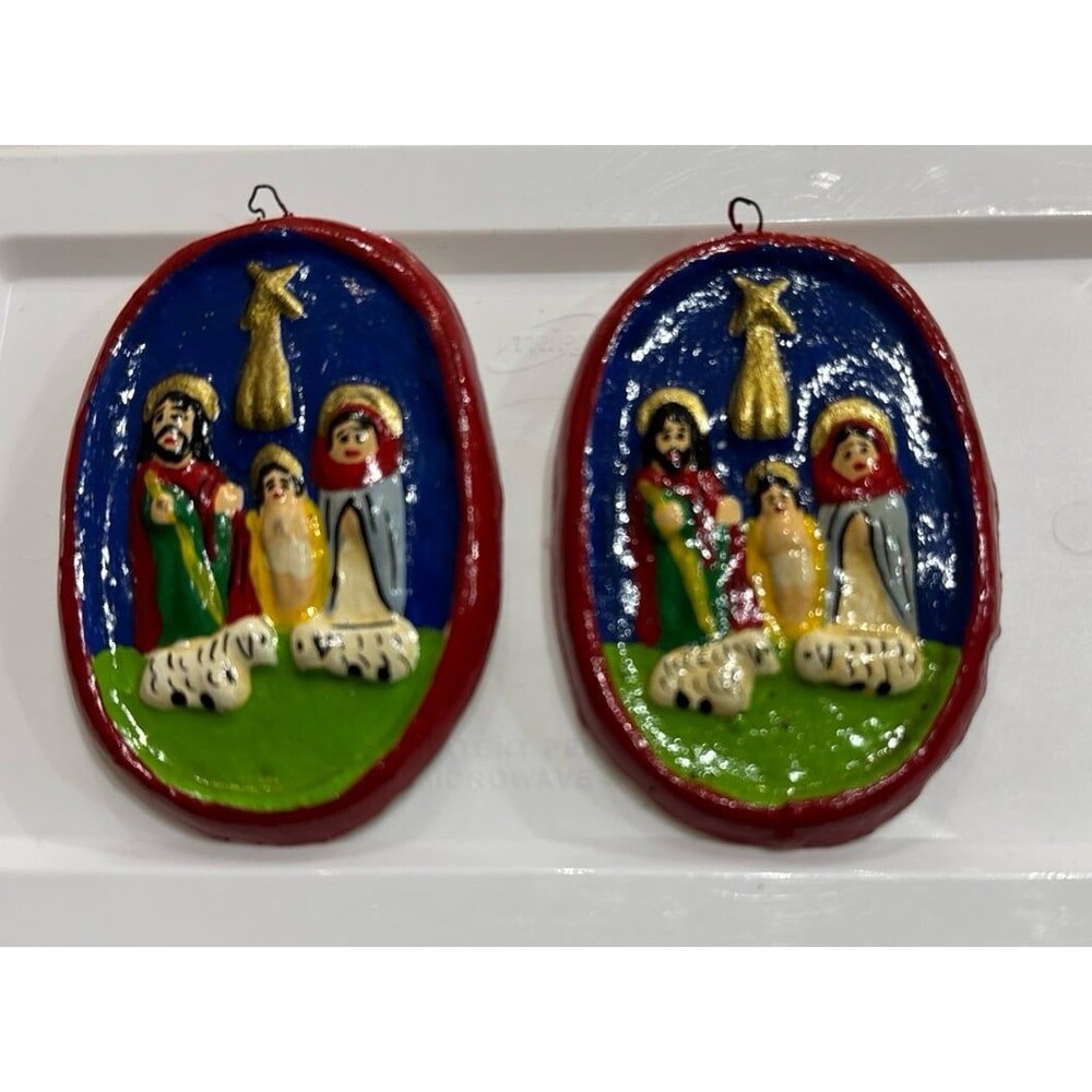 2 Nativity Ornament Handmade